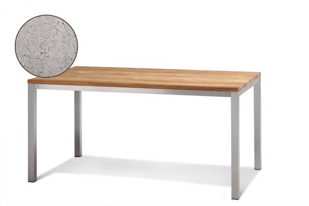 Kopenhagen Table de jardin acier inoxydable 160x90 cm