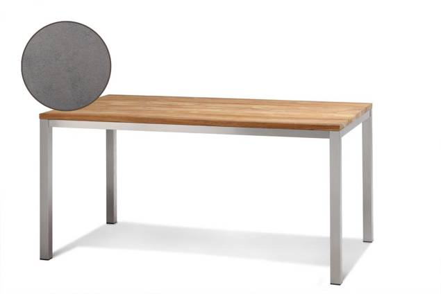 Kopenhagen Table de jardin acier inoxydable 160x90 cm