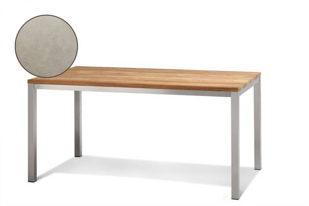 Kopenhagen Table de jardin acier inoxydable 160x90 cm