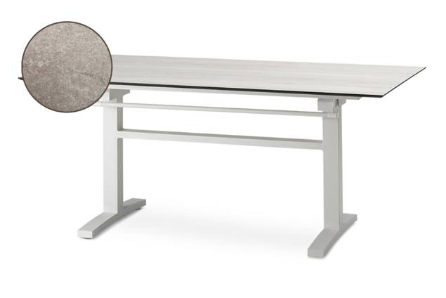 Island Table de jardin aluminium, avec roulettes 180x80 cm