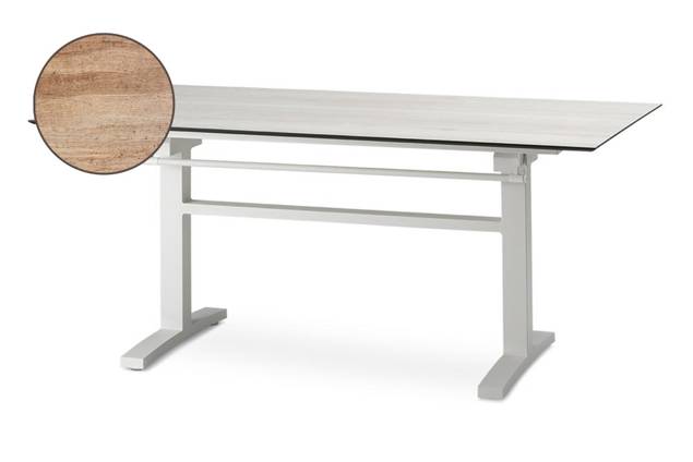 Island Table de jardin aluminium, avec roulettes 120x80 cm