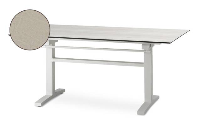 Island Table de jardin aluminium, avec roulettes 220x100 cm