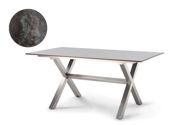 Xenia Table de jardin acier inoxydable 160x90 cm