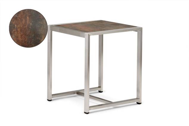 Victoria Table d'appoint acier inoxydable 34x37 cm