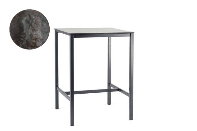 Schilthorn Table de bar acier inoxydable 80x80 cm