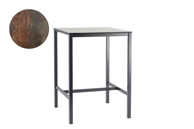 Schilthorn Table de bar acier inoxydable 80x80 cm