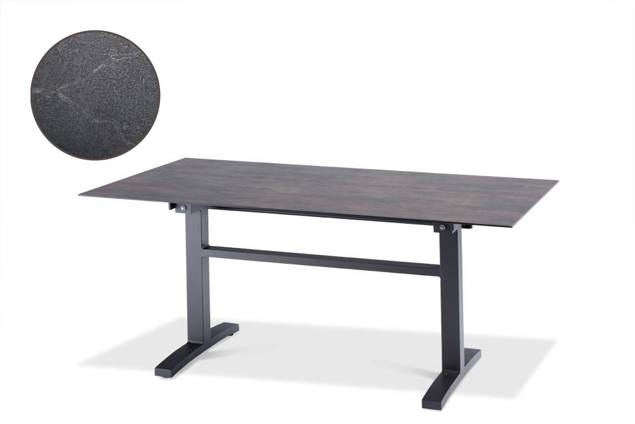 Island Table de jardin aluminium, avec roulettes 160x90 cm