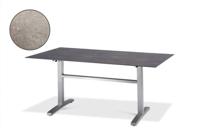 Island Table de jardin acier inoxydable, avec roulettes 200x100 cm