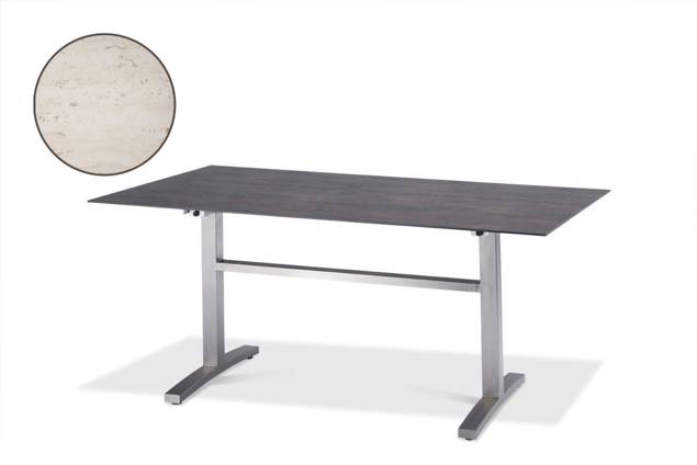 Island Gartentisch Edelstahl, mit Rollen 220x100 cm