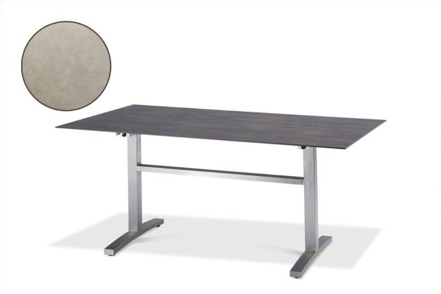 Island Table de jardin acier inoxydable, avec roulettes 130x80 cm