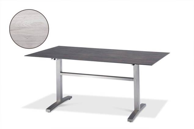 Island Table de jardin acier inoxydable, avec roulettes 120x70 cm