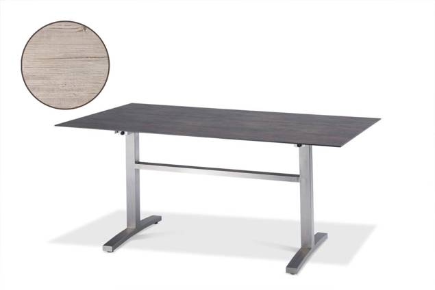 Island Gartentisch Edelstahl, mit Rollen 140x90 cm