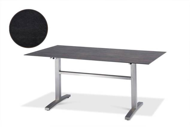 Island Gartentisch Edelstahl, mit Rollen 140x80 cm