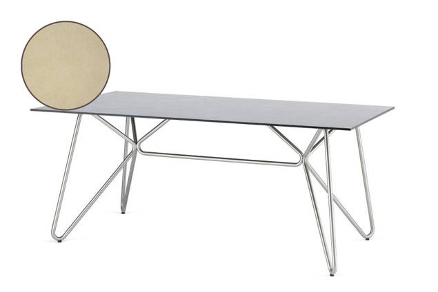 Valencia Table de jardin ronde acier inoxydable 180x90 cm