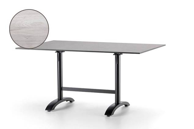 Trento II Table de jardin pliante aluminium 120x80 cm