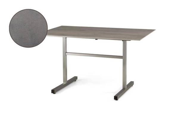 Dublin Table de jardin pliante acier inoxydable 120x70 cm