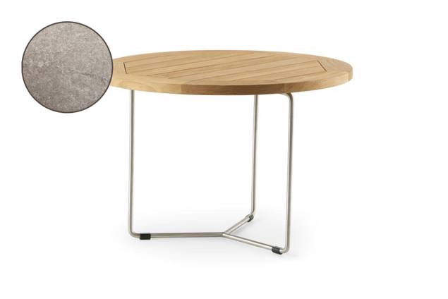 Rügen Loungetisch rund Edelstahl, Höhe 40 cm Ø 70 cm