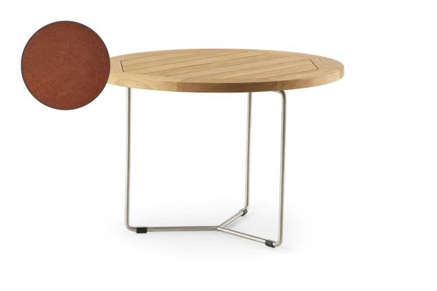 Rügen Loungetisch rund Edelstahl, Höhe 40 cm Ø 70 cm