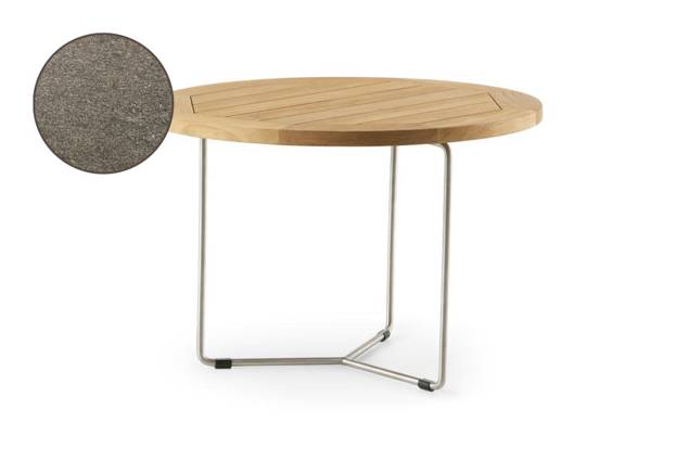Rügen Table de salon ronde acier inoxydable, hauteur 45 cm Ø 70 cm