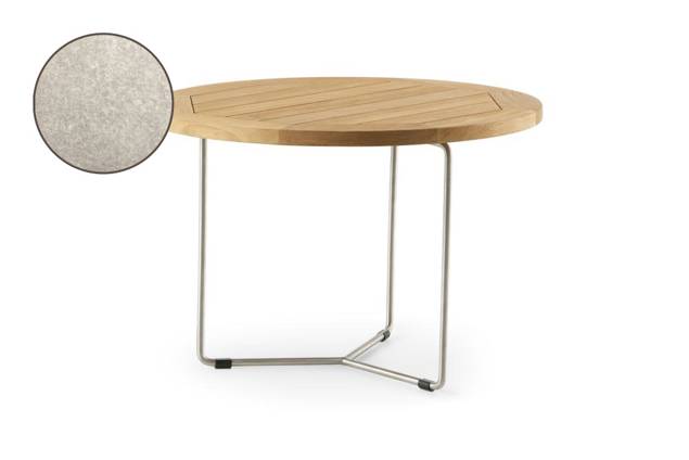 Rügen Loungetisch rund Edelstahl, Höhe 45 cm Ø 70 cm