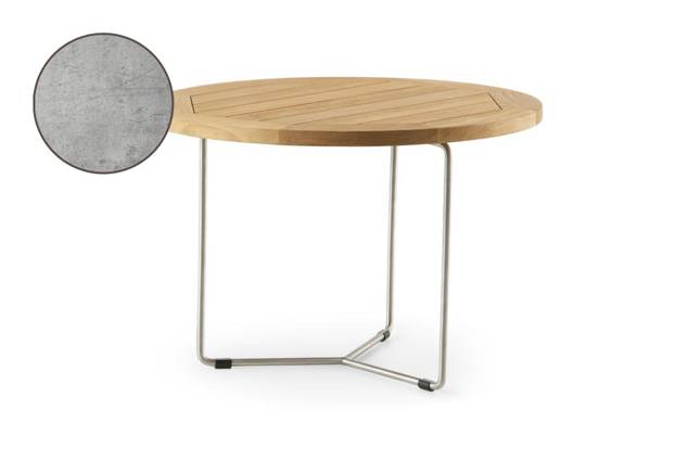 Rügen Loungetisch rund Edelstahl, Höhe 45 cm Ø 70 cm