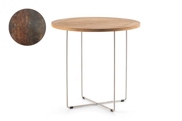 Rügen Table de salon ronde acier inoxydable Ø 70 cm