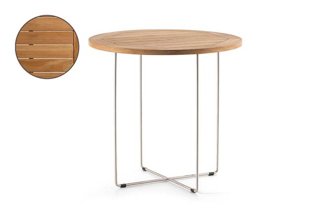Rügen Table de salon ronde acier inoxydable Ø 70 cm