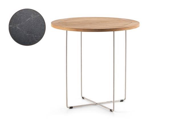 Rügen Table de salon ronde acier inoxydable Ø 60 cm