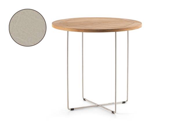 Rügen Table de salon ronde acier inoxydable Ø 60 cm
