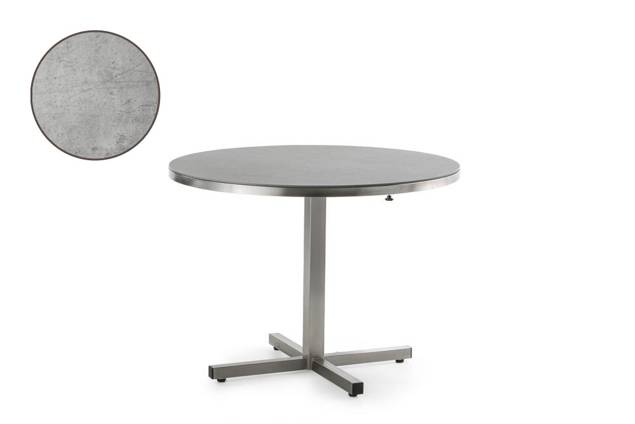 Dublin Table de jardin pliante acier inoxydable Ø 80 cm