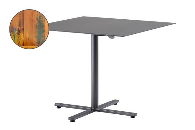 Stockholm Table de jardin pliante acier 90x90 cm