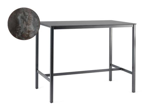 Schilthorn Table de bar acier inoxydable 140x90 cm