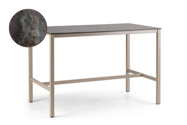 Schilthorn Table de bar acier inoxydable 140x90 cm