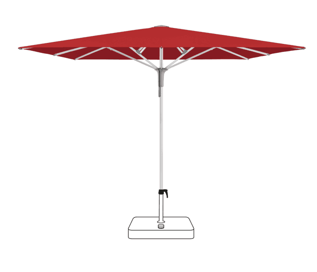 FORTINO® Pro Parasol Glatz carrée 200 x 200 cm