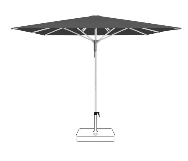 FORTINO® Pro Sonnenschirm Glatz quadratisch 250 x 250 cm