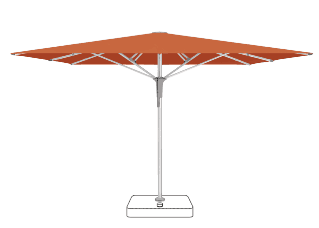 FORTELLO® Pro Parasol Glatz carrée 350 x 350 cm