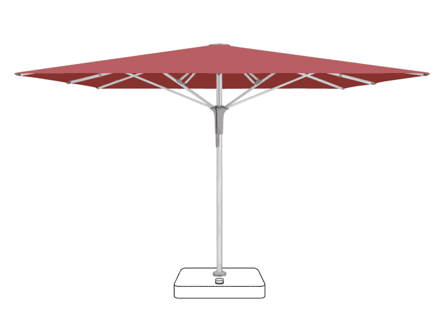 FORTELLO® Pro Sonnenschirm Glatz quadratisch 350 x 350 cm