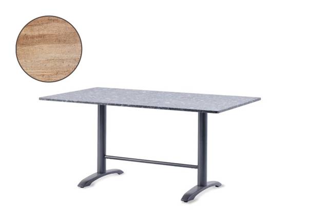 Modern Gartentisch Stahlguss mit Steg 120x80 cm