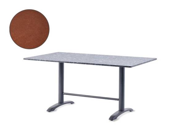 Modern Gartentisch Stahlguss mit Steg 220x100 cm