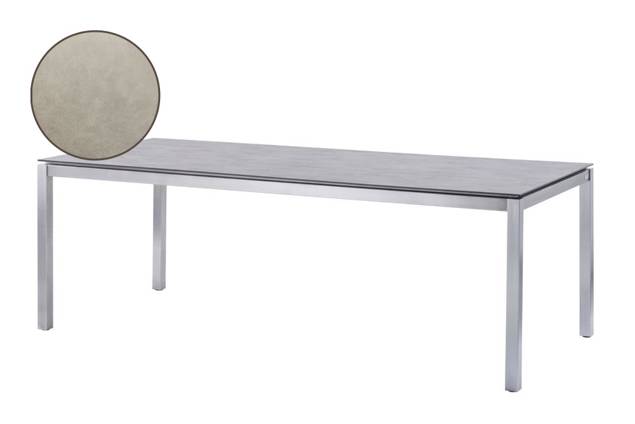 Famosa Gartentisch Edelstahl 200x100 cm