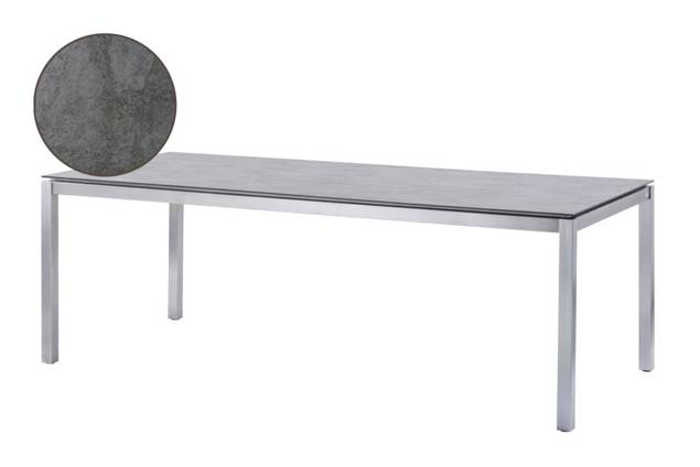 Famosa Gartentisch Edelstahl 160x90 cm