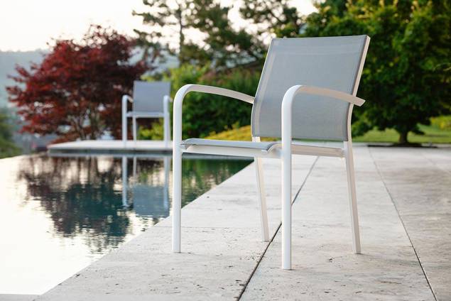 Mont Blanc Chaise de jardin empilable aluminium 9