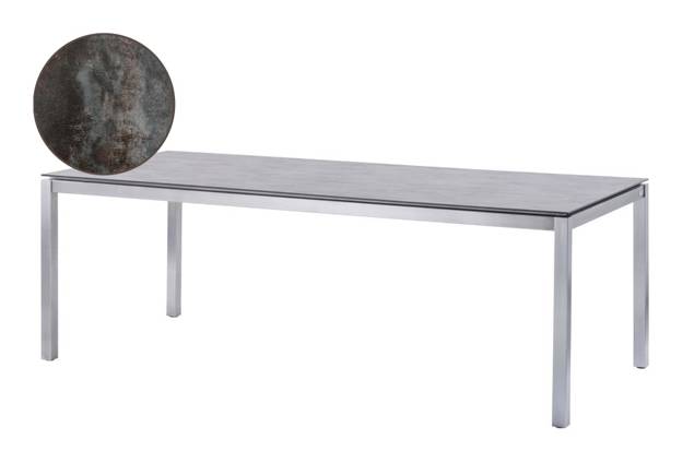 Famosa Gartentisch Edelstahl 220x100 cm
