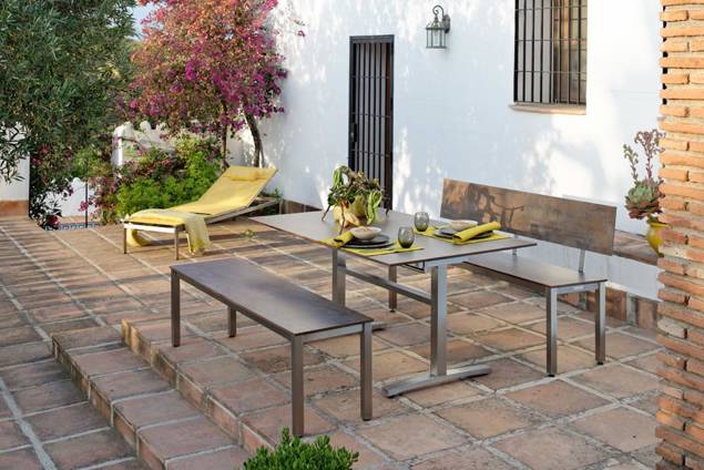 Island Gartentisch Edelstahl 2