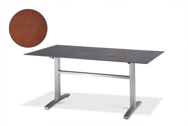 Island Gartentisch Edelstahl 140x80 cm