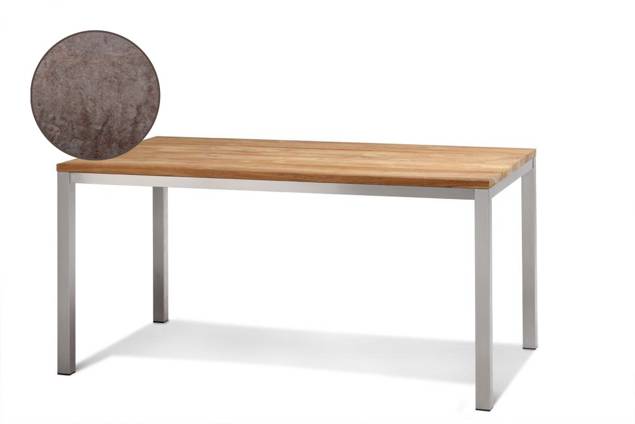 Kopenhagen Gartentisch Edelstahl 160x90 cm