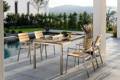 Kopenhagen Table de jardin acier inoxydable 90x90 cm 2