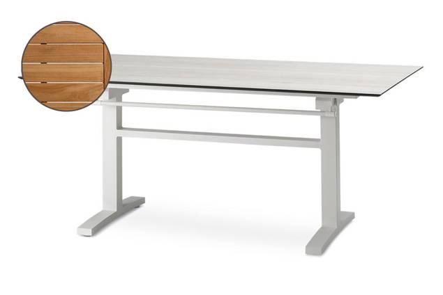 Island Gartentisch Aluminium, mit Rollen 160x90 cm