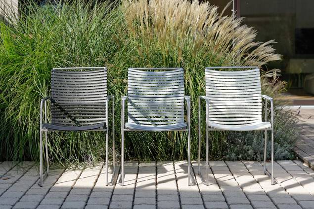 Valencia Chaise de jardin empilable acier inoxydable 3