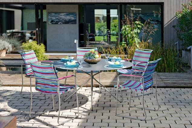 Valencia Chaise de jardin empilable acier inoxydable 3